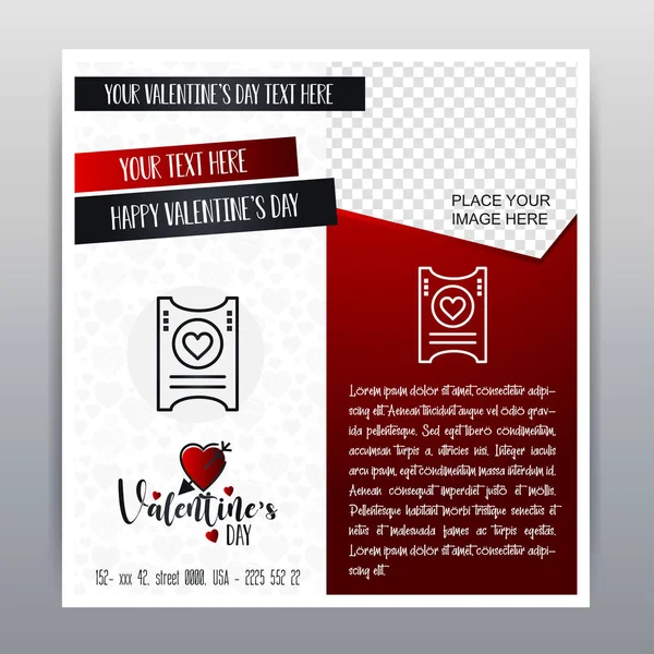 Boldog Valentin nap piros ikon függőleges Banner piros háttér. V — Stock Vector