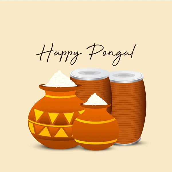 Happy Pongal Festival Вектор — стоковый вектор