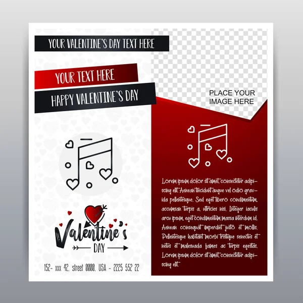 Buon San Valentino Red Icon Vertical Banner sfondo rosso. V — Vettoriale Stock