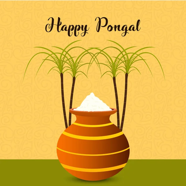 Happy Pongal Festival Fundo Vetor — Vetor de Stock