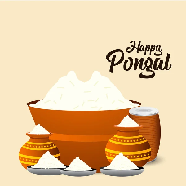 Fondo Del Happy Pongal Festival Vector — Vector de stock