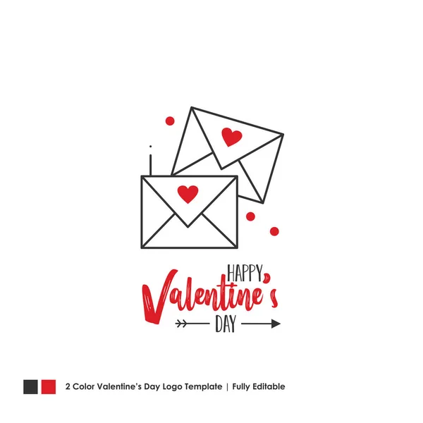 Happy Valentine Day Card Vector Lettering Background — Stock Vector