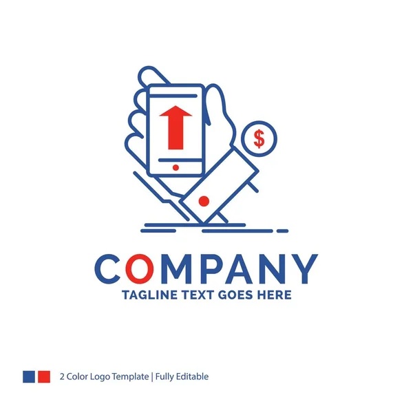 Company Name Logo Design For phone, hand, Shopping, smartphone, — Stock Vector