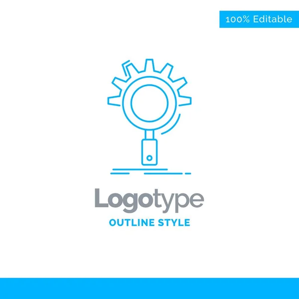 Diseño del logotipo azul para seo, búsqueda, optimización, proceso, configuración — Vector de stock