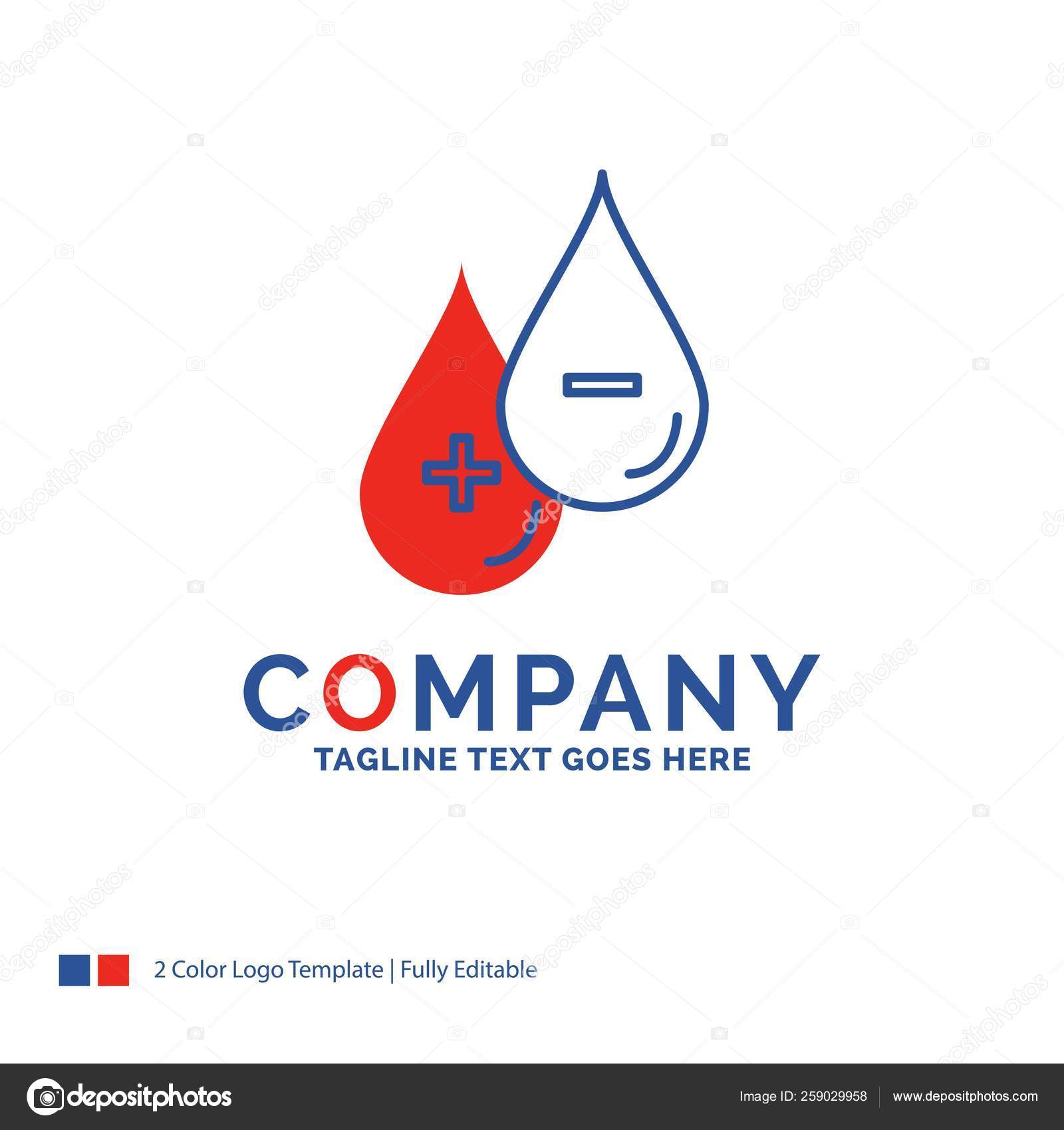 Company Name Logo Design For Blood Drop Liquid Plus Minus B Stock Vector C Flatart 259029958