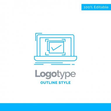 Sistem için mavi logo tasarımı, izleme, kontrol listesi, iyi, tamam.