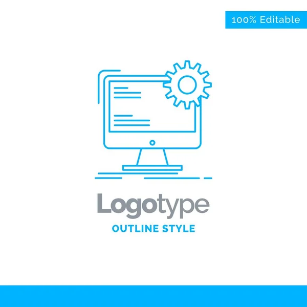 Синій дизайн логотипу для Інтернет, макет, сторінка, сайт, статичний. Бусін — стоковий вектор