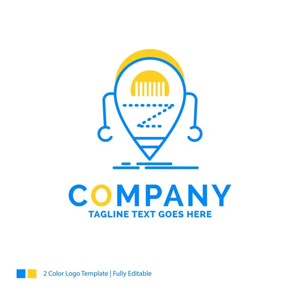 Android, beta, androide, robot, Tecnología Blue Yellow Business Log — Vector de stock