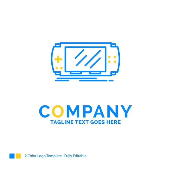 Consola, dispositivo, juego, juegos, psp Blue Yellow Business Logo tem — Vector de stock