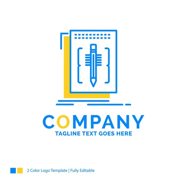 Code, edit, editor, language, program Blue Yellow Business Logo — Stock Vector