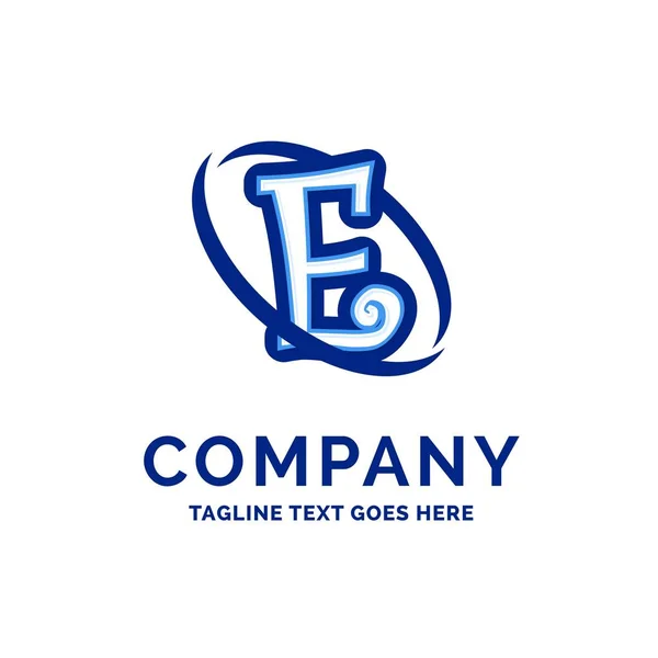E Название компании Дизайн синий логотип . — стоковый вектор