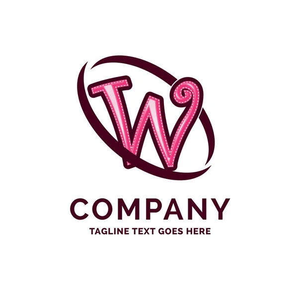 W firmenname design pink beautity logo design. Logovorlage. — Stockvektor