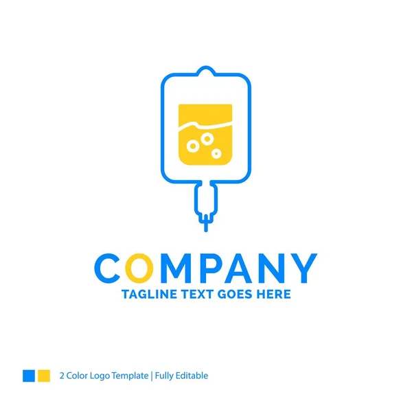 Sangre, prueba, prueba de azúcar, muestras Blue Yellow Business Logo templ — Vector de stock