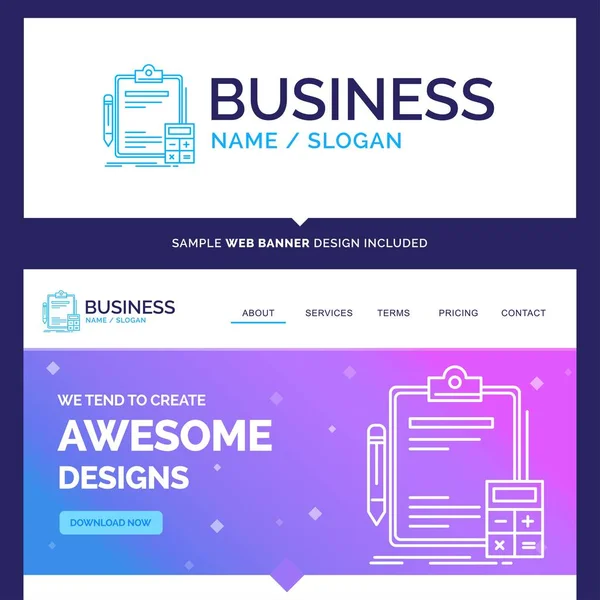 아름다운 비즈니스 컨셉 브랜드 이름 회계, 은행, calcu — 스톡 벡터