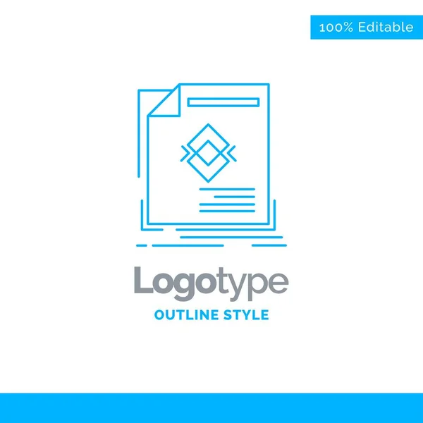 Diseño del logotipo azul para el anuncio, anuncio, folleto, revista, página . — Vector de stock