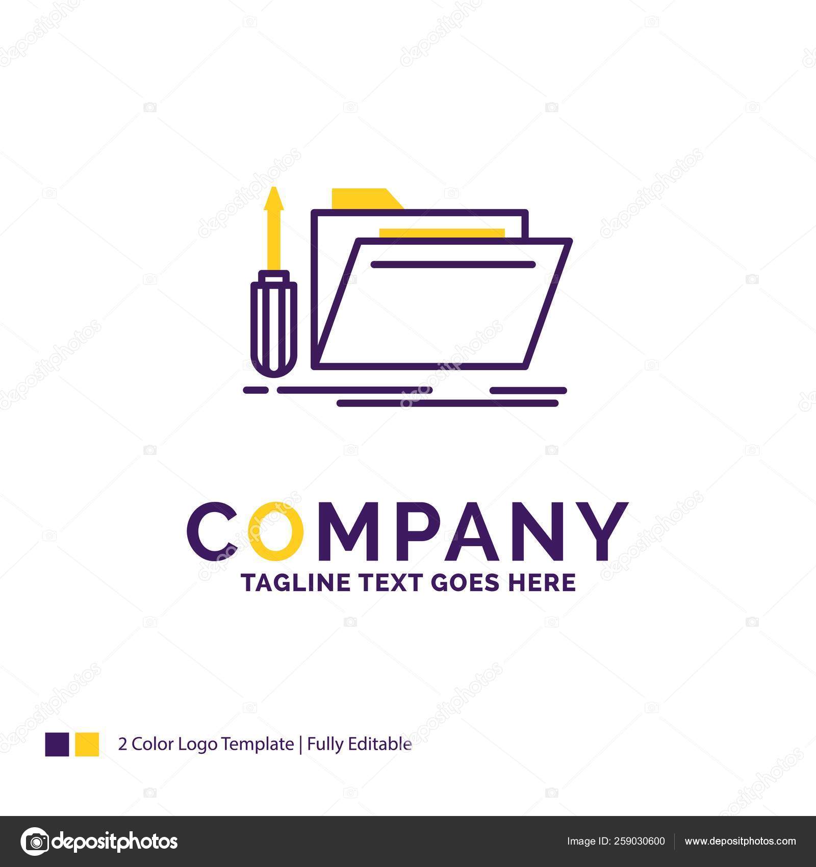 Company Name Logo Design For folder, tool, repair, resource, ser Stock