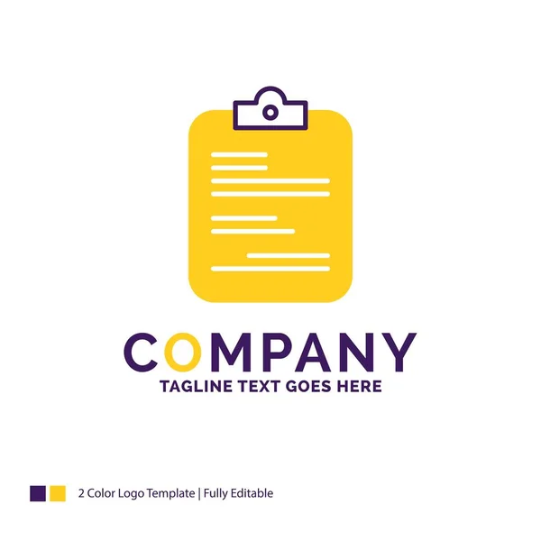 Nombre de la empresa Logo Design For report, medical, paper, checklist , — Vector de stock
