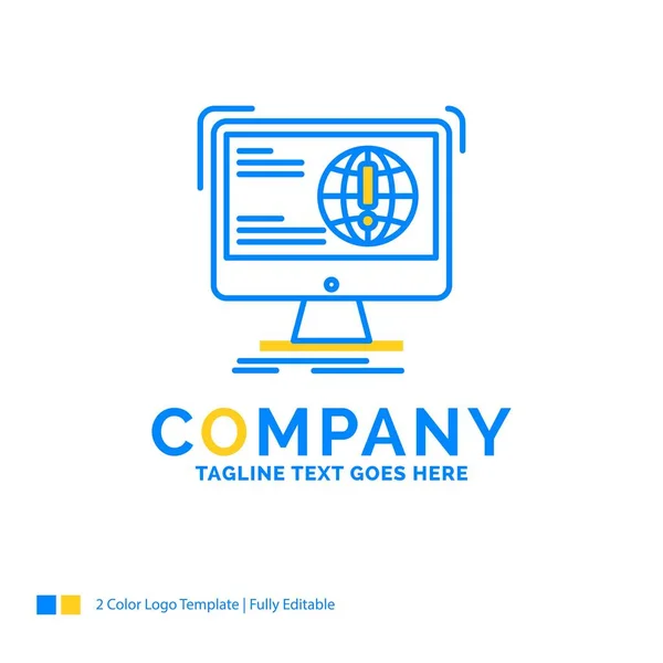 Información, contenido, desarrollo, sitio web, web Blue Yellow Busi — Vector de stock