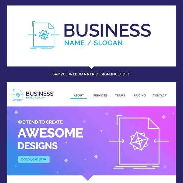 Beautiful Business Concept Marque 3d, document, fichier, objet — Image vectorielle