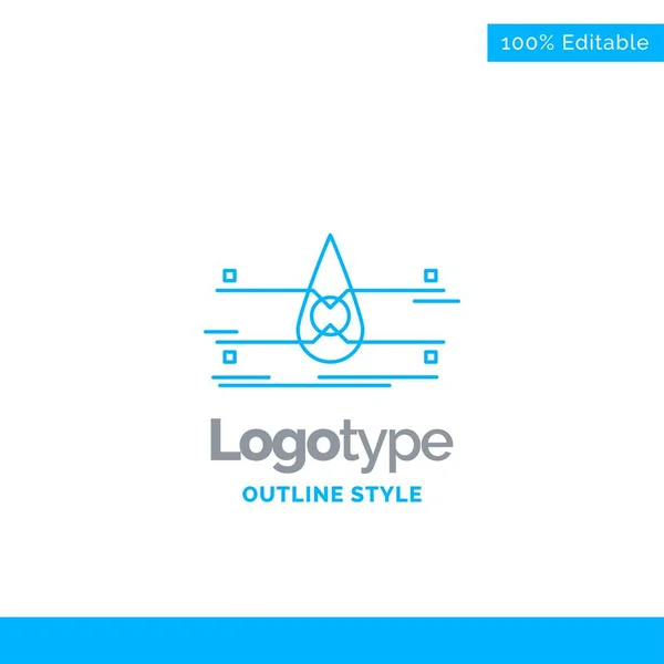 Diseño del logotipo azul para agua, monitoreo, limpieza, seguridad, smart cit — Vector de stock