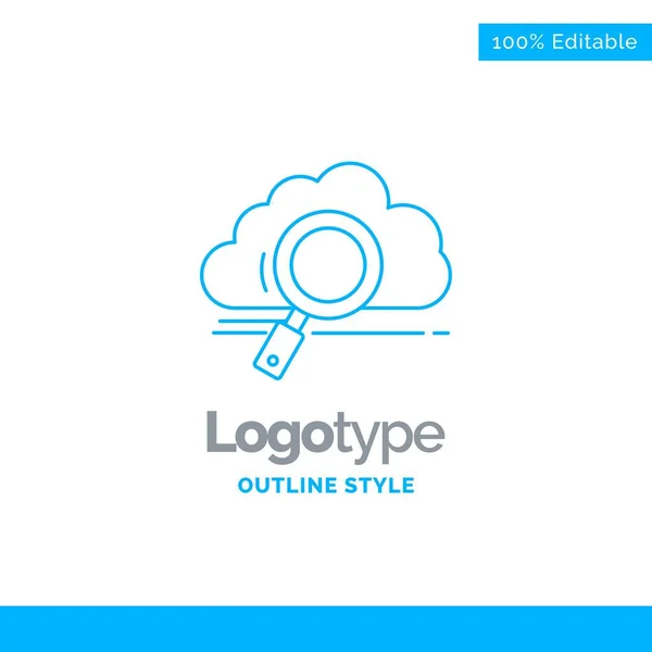 Diseño del logotipo azul para la nube, búsqueda, almacenamiento, tecnología, informática — Vector de stock