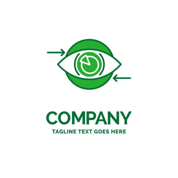 Negocios, ojo, marketing, visión, Plan Flat Business Logo templa — Vector de stock