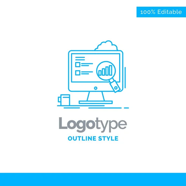 Diseño del logotipo azul para análisis, tablero, presentación, computadora portátil, sta — Vector de stock