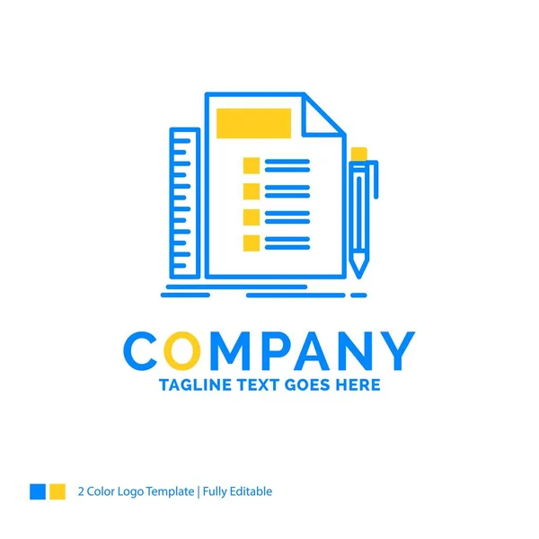 Negocio, lista, plan, planificación, tarea Blue Yellow Business Logo t — Vector de stock