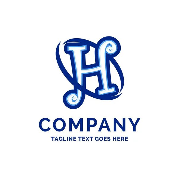H firmenname design blaues logo design. — Stockvektor