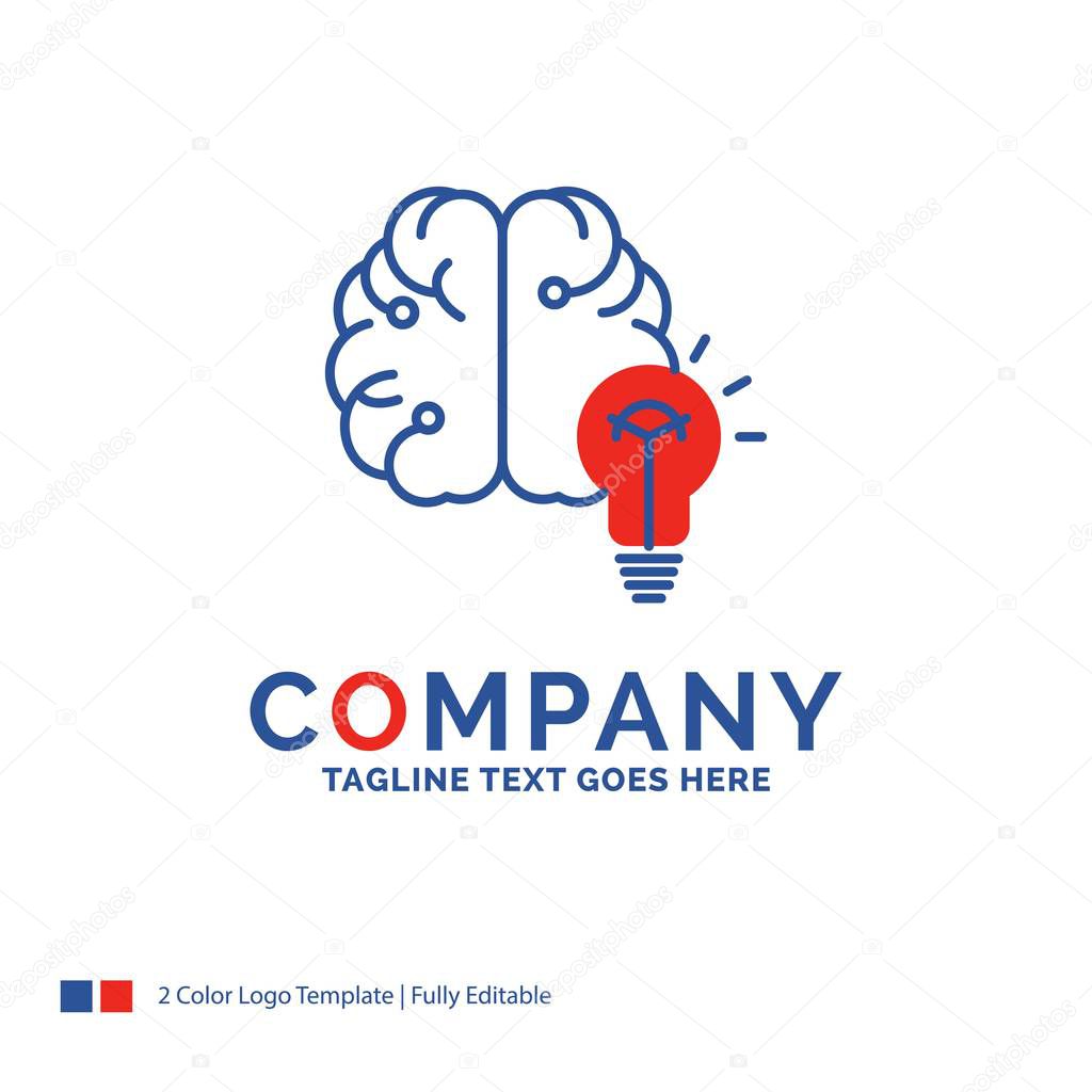Company Name Logo Design For idea, business, brain, mind, bulb. 