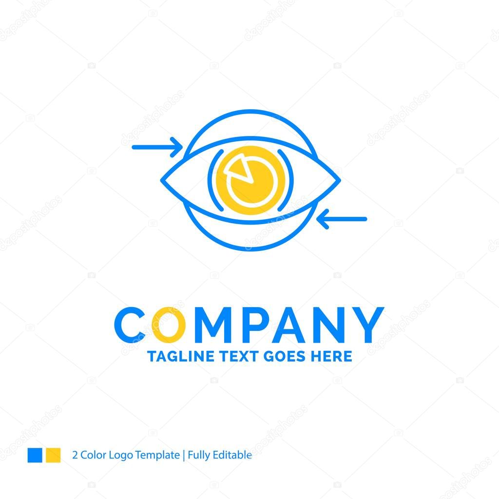 Business, eye, marketing, vision, Plan Blue Yellow Business Logo