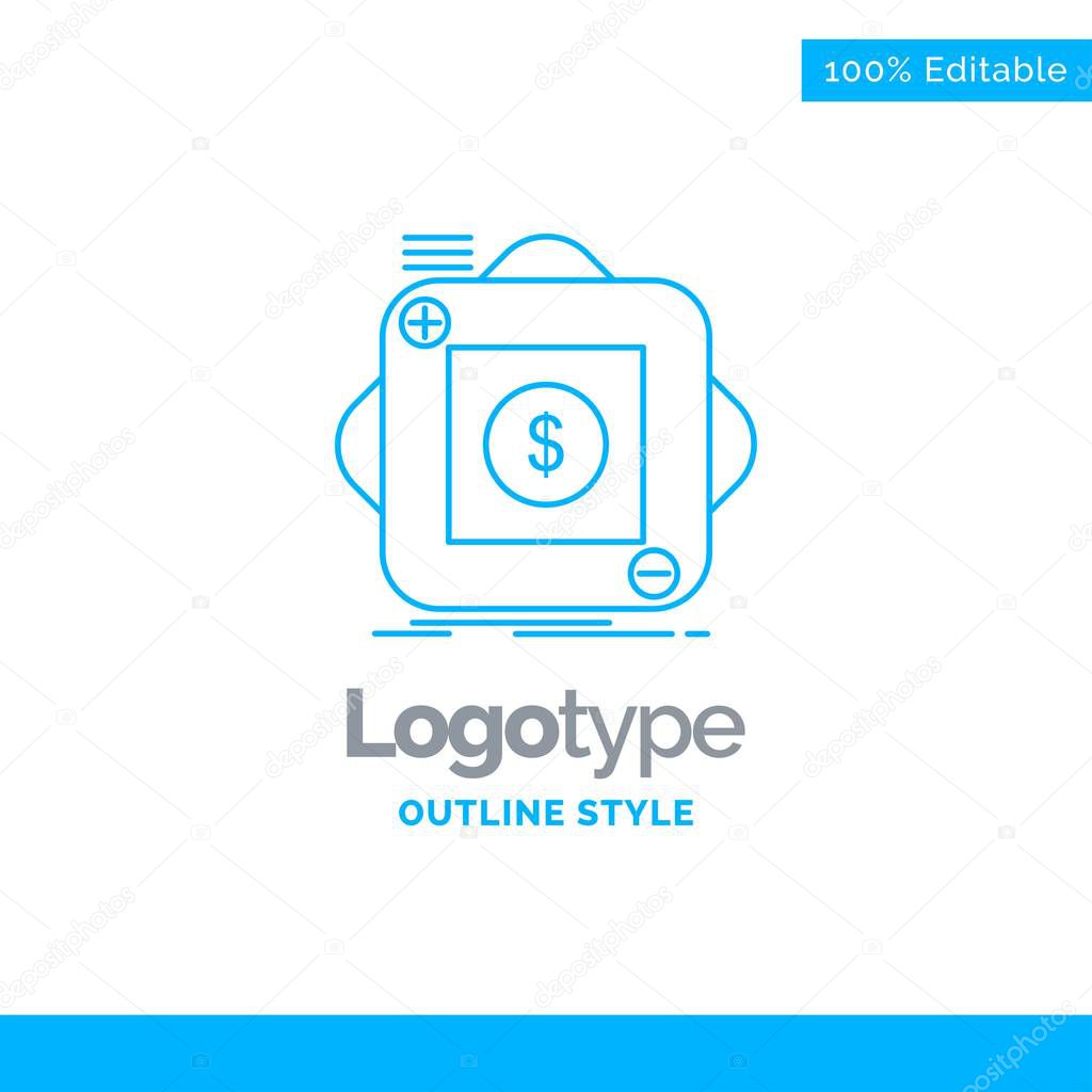 Blue Logo design for purchase, store, app, application, mobile. 