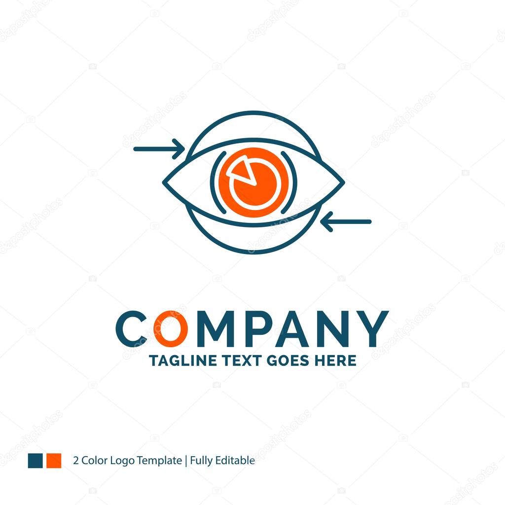 Business, eye, marketing, vision, Plan Logo Design. Blue and Orange Brand Name Design. Place for Tagline. Business Logo template.
