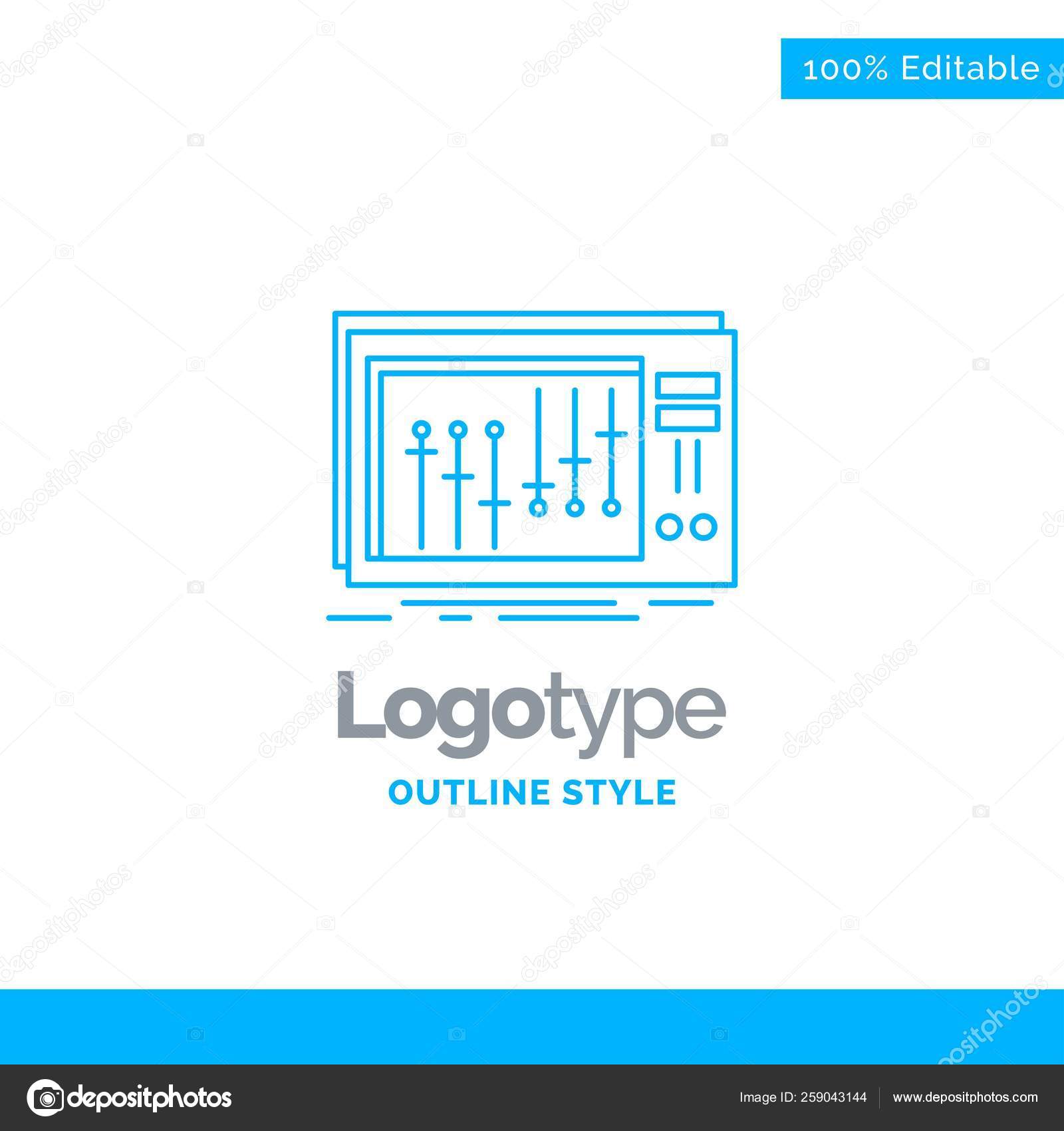 Blue Logo Design For Console Dj Mixer Music Studio Business Stock Vector C Flatart 259043144