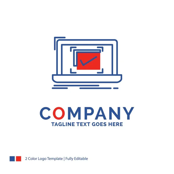 Nombre de la empresa Logo Design For system, monitoring, checklist, Good — Vector de stock