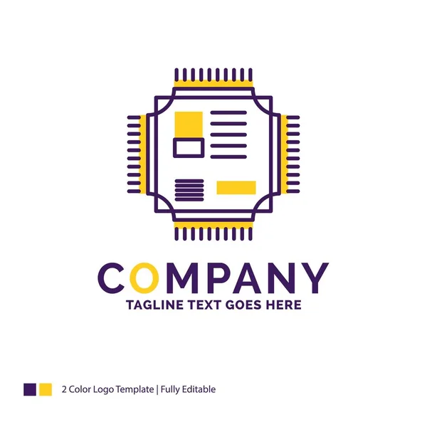 Company Name Logo Design For Chip, cpu, microchip, processor, te — Stock Vector