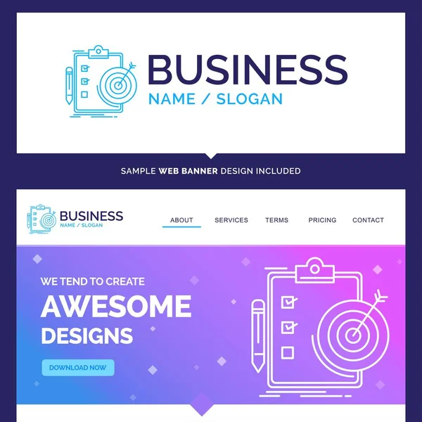 Beautiful Business Concept Objetivos de marca, informe, análisis , — Vector de stock