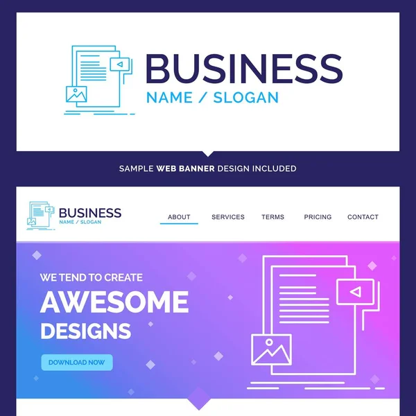 Beautiful Business Concept Datos de marca, documento, archivo, medi — Vector de stock