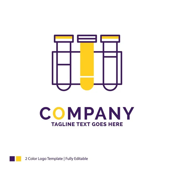 Nombre de empresa Diseño de logotipo para prueba, tubo, ciencia, laboratorio, bl — Vector de stock
