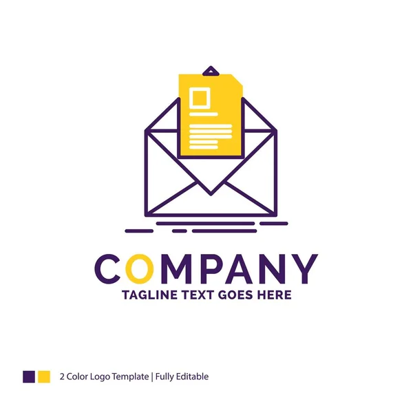 Nombre de empresa Logo Design For mail, contract, letter, email, brie — Vector de stock