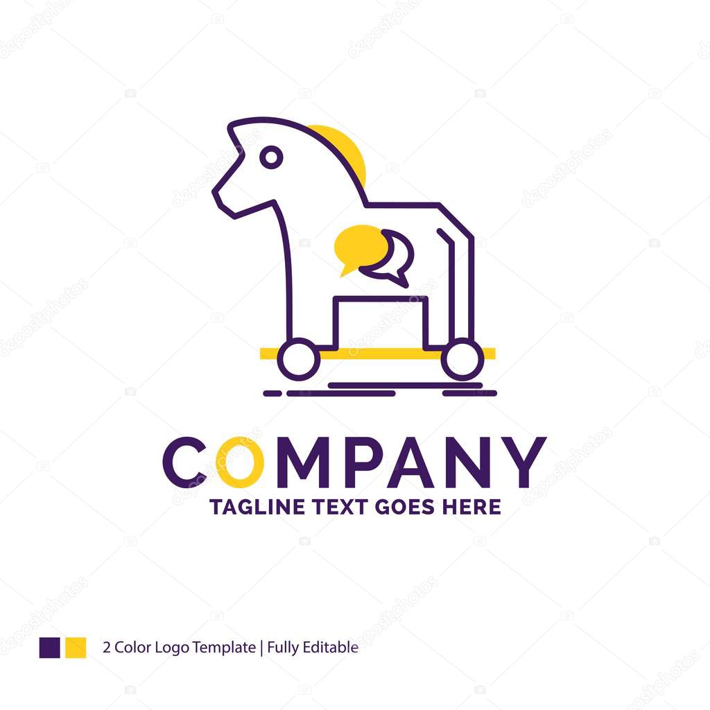 Company Name Logo Design For Cybercrime, horse, internet, trojan