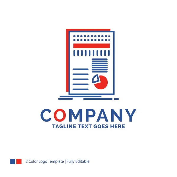 Company Name Logo Design For business, data, finance, report, st — Stock Vector