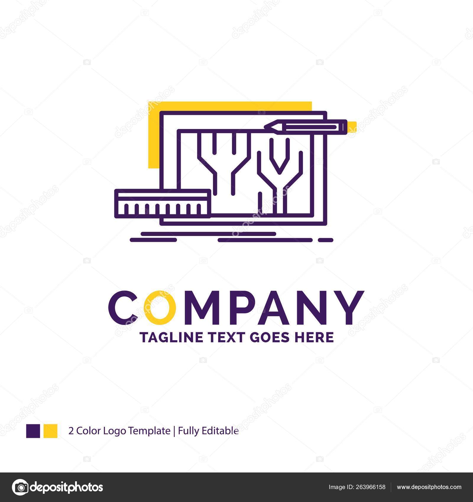 Company Name Logo Design Architecture Blueprint Circuit Design Engineering Purple Vector Image By C Flatart Vector Stock