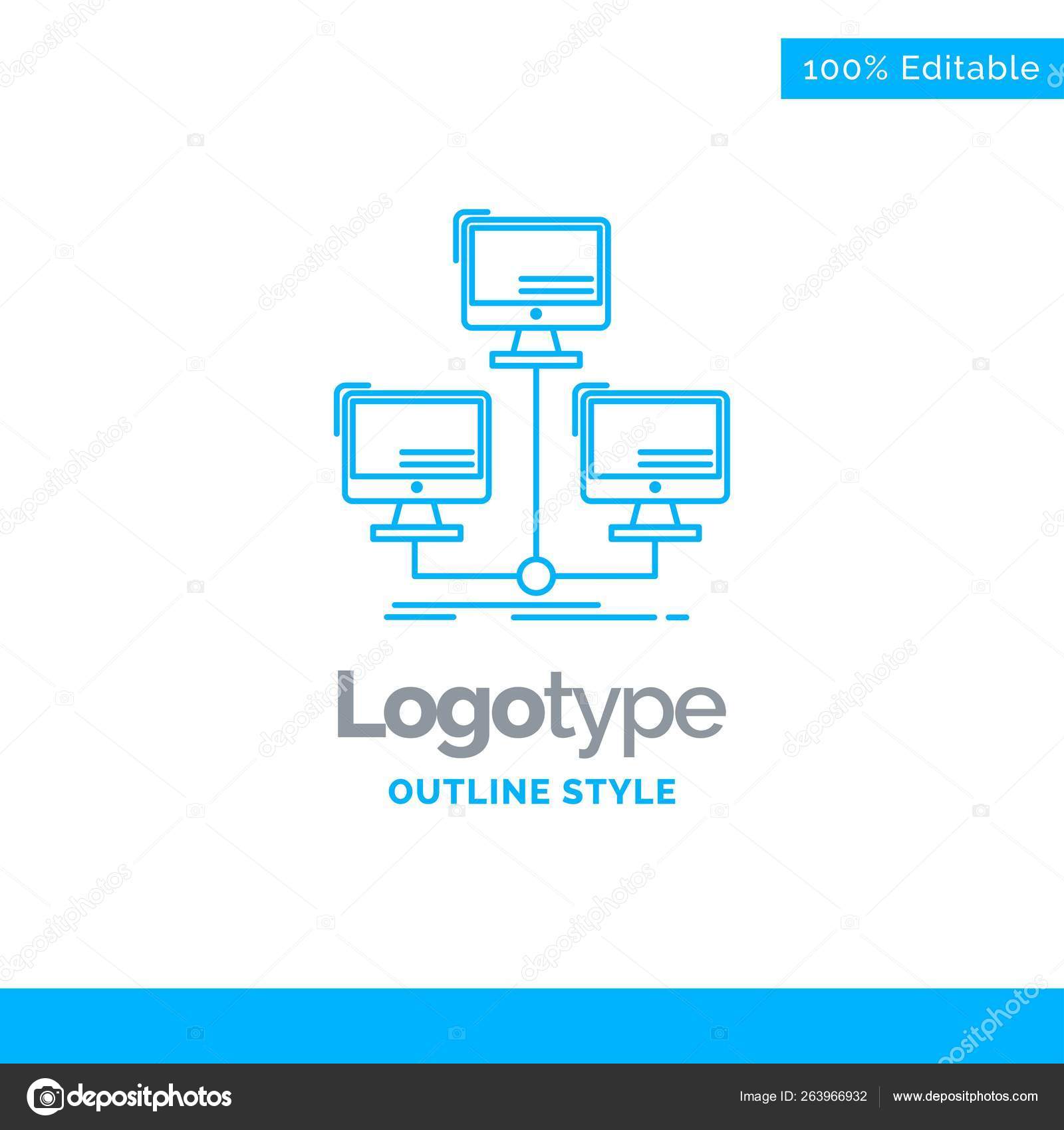 Blue Logo Design Database Distributed Connection Network Computer