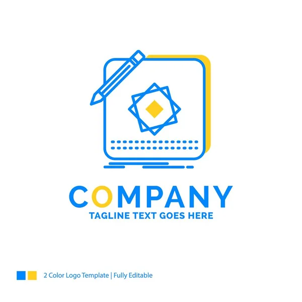 Diseño Aplicación Logotipo Aplicación Diseño Azul Amarillo Logotipo Empresa Plantilla — Vector de stock