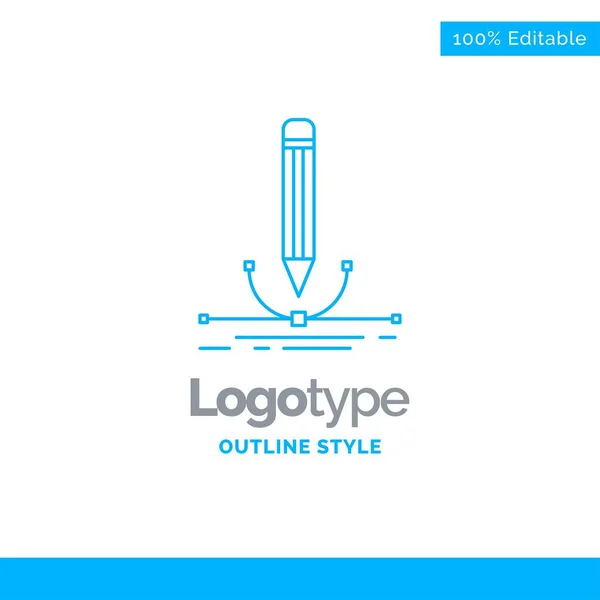 Diseño Del Logotipo Azul Para Ilustración Diseño Pluma Gráfico Dibujo — Vector de stock