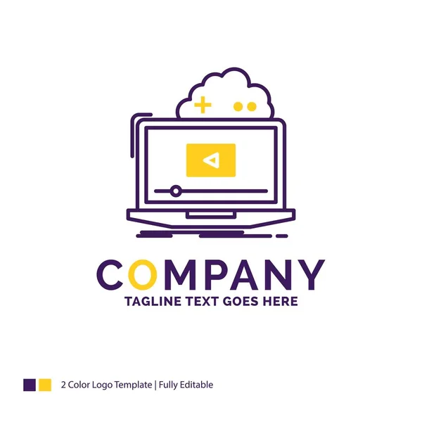 Nombre Empresa Logo Design Cloud Game Online Streaming Video Diseño — Vector de stock
