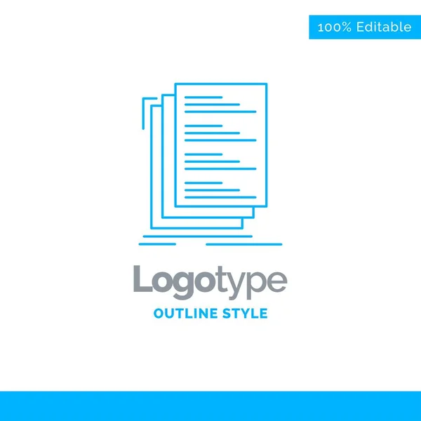 Diseño Del Logotipo Azul Para Código Codificación Compilar Archivos Lista — Vector de stock