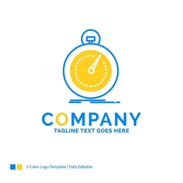 Hecho Rápido Optimización Velocidad Deporte Blue Yellow Business Logo Plantilla — Vector de stock