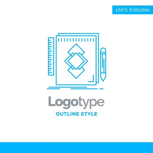 Blue Logo design for design, Tool, identity, draw, development. — Stock Vector